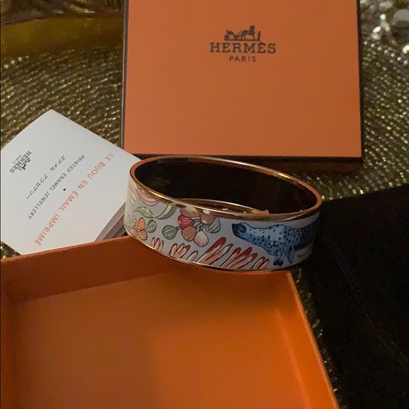 COPY - Hermes Printed Enamel Wide Bracelet - Picture 2 of 8